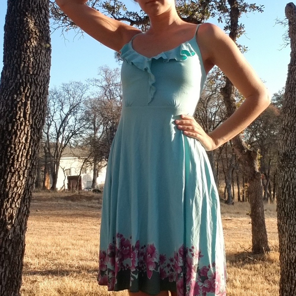 Patagonia blue floral sun dress